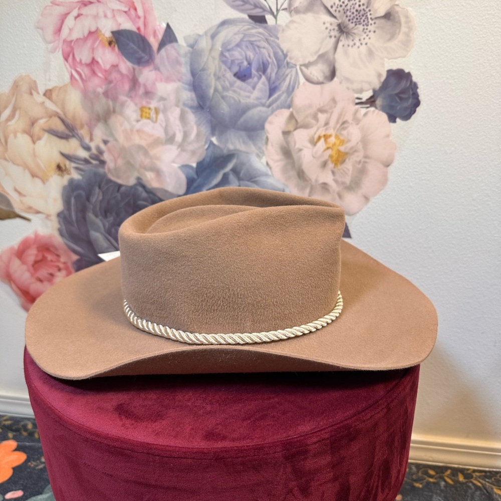 NEW Gladys Tamez Millinery Alex Hat in Camel Brown Suede Cowboy Small S - Picture 8 of 10